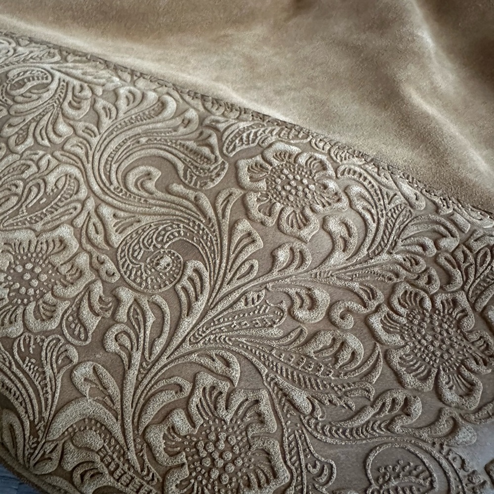 New Without Tags • Sundance Elegant Brown Embossed Leather Shoulder Bag - Picture 4 of 6